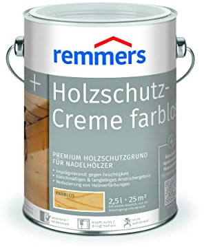 Remmers Holzschutz-Creme farblos, 2,5 Liter, tropffreier Premium Holzschutzgrund für Nadelhölzer, Gleichmäßiges & langlebiges Anstrichergebnis