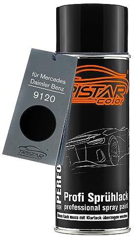 TRISTARcolor Autolack Spraydose für Mercedes 9120 Schwarz Matt | für Mercedes / Daimler Benz, Basislack, Sprühdose 400ml