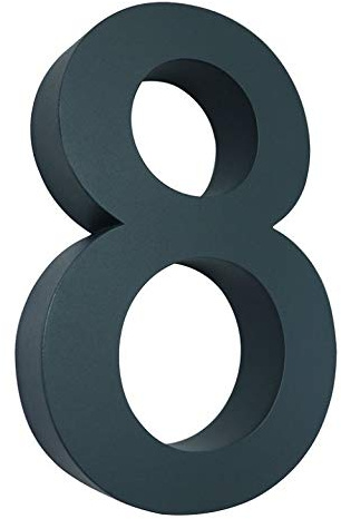 3D Hausnummer Nr.8 anthrazit RAL 7016 Edelstahl V2A rostfrei witterungsbeständig Höhe 20cm inkl. Montagematerial erhältlich 0 1 2 3 4 5 6 7 8 9 a b c d
