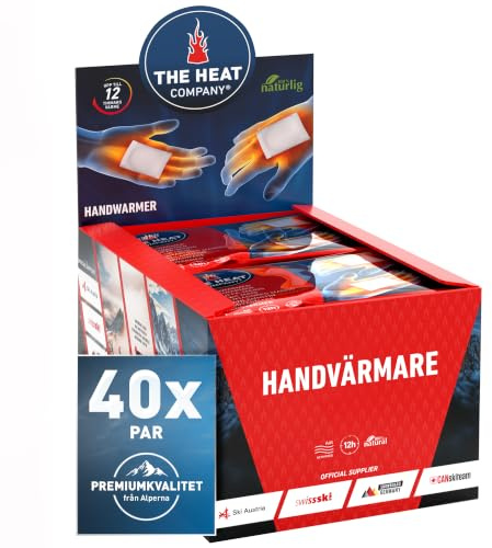 THE HEAT COMPANY Chauffe-Mains - Extra Chaud - Chaufferettes Mains - 12 Heures de Chaleur - Chaleur immédiate - autochauffante - purement Naturel - 40 Paires