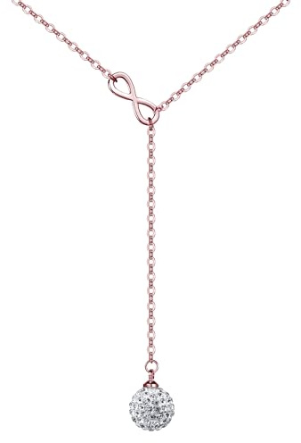 Philip Jones Rose Gold Plated Infinity Lariat Necklace Created with Zircondia® Crystals