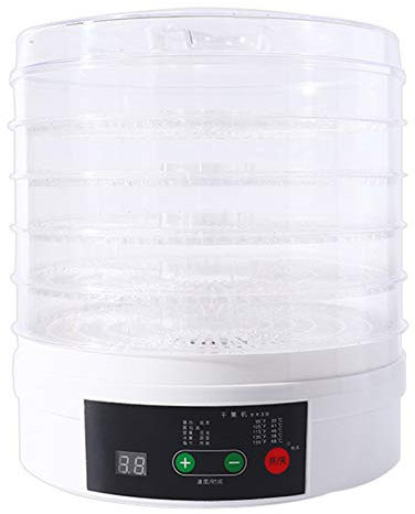 Qis.GH Deshydrateur, 350W 5 Grand Plateau Mini Électrique Deshydrateur Fruits Dryer Viande De Boeuf Légumes Preserver Machine, Réglage De La Température 35~68 ℃,Intelligent