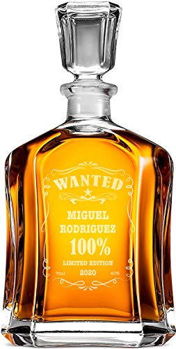 AIGAT Personalisierte Whiskey Karaffe mit Gravur 700ml, Geschenk für Ihn
