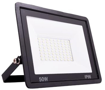 Greenice Foco Proyector LED 50W 6000Lm 6000ºK IP66 Impermeable Regulable | Iluminación Exterior de Alta Eficiencia | Ideal para Exteriores, Jardines, Naves