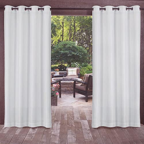 ele ELEOPTION Outdoor-Vorhänge, wasserabweisend, UV-Schutz, mit Ösen, für Garten, Hof, Balkon, Milchweiß, 2 Stück, 132 x 213 cm