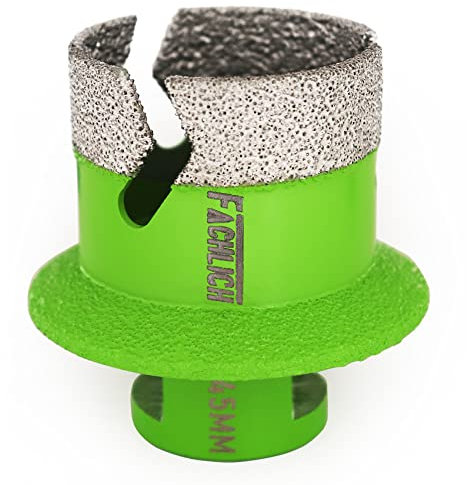 FACHLICH Diamond Core Drill Bit 45MM Porcelain Tile Hole Saw M14 Thread Sink Washbasin Drain Hole Opener for Marble Ceramic Tile Granite