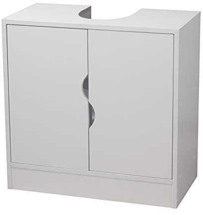 URBNLIVING Flaminio Partial Pedestal Bathroom Sink Cabinet Under Cupboard Storage Furniture (Matt White)