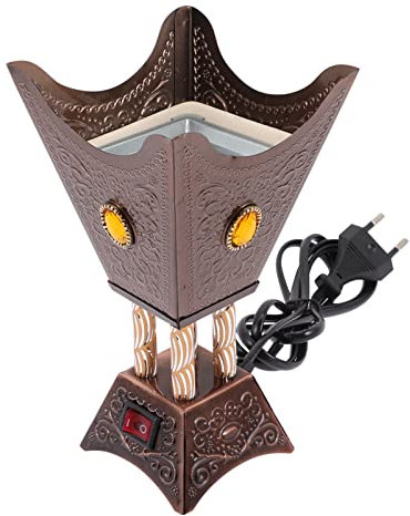 Bakhoor Brenner Elektrischer Brenner Oud Weibischsee - Censerhalter Antiquitäten Bakhoor Halter Herd für Home Office Tee Tee Lila Bronze Aromofenofen