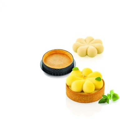 silikomart Kit Tarte Ring Blossom 70 mm Moule en silicone avec 7 anneaux micro-perforés