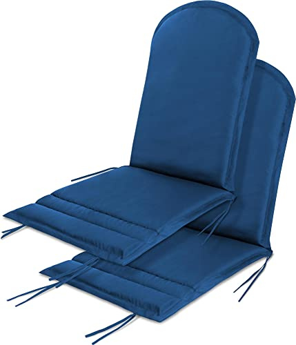 normani 2er-Set Stuhlauflagen Hochlehner - Gartenstuhlauflagen | Sitzpolster | Polsterauflagen für In- und Outdoor 135 x 55 x 6 cm Farbe Navy