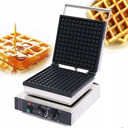 Commercial Rectangle Waffle Maker,2000W Stainless Steel Nonstick Electric Waffle Maker Machine， W/Temperature And Time Control