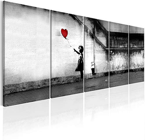 murando - Akustikbild Banksy 100x40 cm 5 tlg Bilder Akustikschaum Schallschutz Akustikpaneele Wandpaneele Schalldämmung Wandbild Schallabsorber Akustikplatten Street Art Urban Mural i-C-0113-b-m