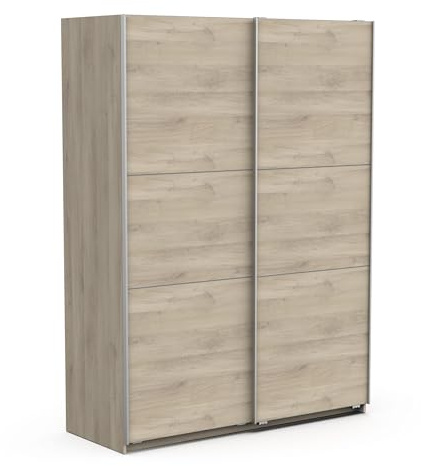 Demeyere Porta Scorrevole con Armadio Moderno, Colore Rovere Kronberg e Finiture in Metallo, 148 x 59, Legno Ingegnerizzato, 148 x 59.9 x 203 cm