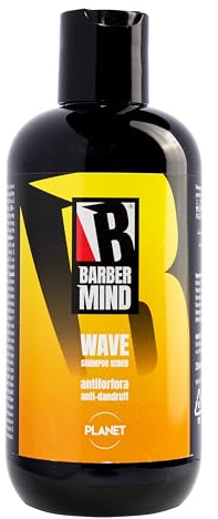 Barber Mind Wave Shampoo Antiforfora Scrub, shampoo antiforfora professionale per cuoio capelluto con desquamazione, aiuta a rimuovere impurità e forfora, Made in Italy, 250 ml