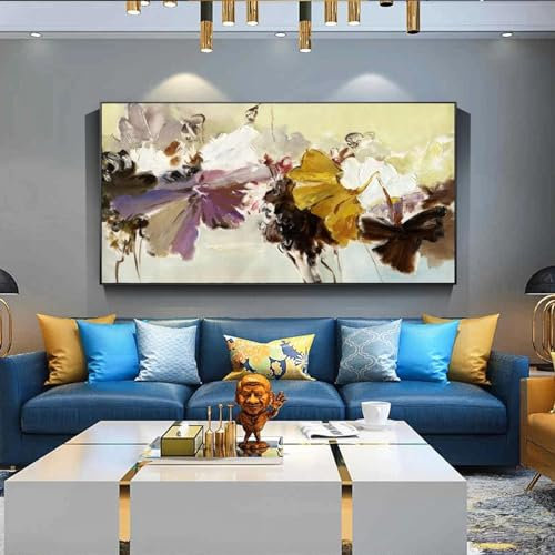 BBOVOBB Leinwandbild, abstrakte Blumen, Heimdekoration, Wohnzimmer, Pop-Art, Leinwanddrucke, Blumen, moderne Wandposter, 30 x 60 cm, ohne Rahmen