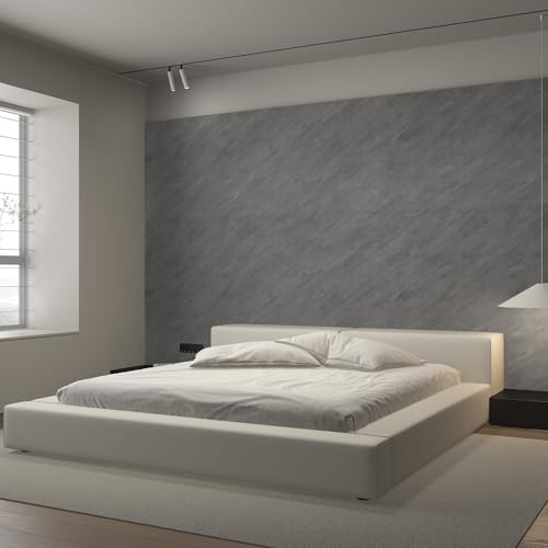JSEVEM 80CM×9M Extra Breit Verdickt Großformat Dunkelgrau Betonoptik Tapete Möbelfolie Selbstklebend 3D Grau Beton Tapeten Im Industriestil Klebefolie Möbel Papier Wasserfeste Wandaufkleber Turnhalle