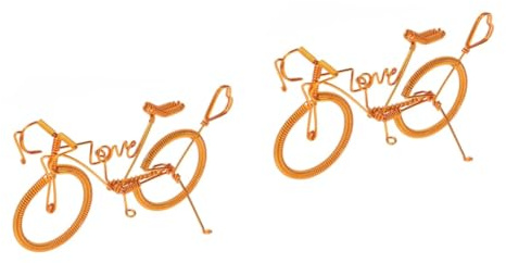 MAGICLULU 2St Esszimmertischdekoration Draht Fahrrad Figur Liebe Fahrradfigur Jungen Ornament Vintage- Metallhandwerk Figurendekor Schreibtisch Modell Müllwagen Kunsthandwerk schmücken