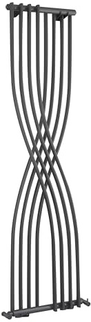 Balterley Curved Designer Radiator Vertical Single Panel, Anthracite Radiators with X-Shaped Rounded Panels, Central Heating Radiators for Bathroom, Kitchen - 450mm x 1775mm, 2020 BTU (Anthracite)