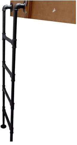 Bettleiter, Etagenleiter, Innen- und Außenleiter für Dachbodenanhänger, Etagenleiter für Hochbetten, Etagenbetten, Stufen für Erwachsene, Treppen/Hocker, belastbar (Farbe: Schwarz, Größe: 6,