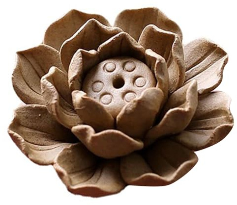 Quemador De Incienso De Lirio De Agua Blanca De Cerámica, 2 Quemadores De Incienso, Soporte De Incienso De Flor Y Soporte De Incienso De Cono, Soporte Para Quemador De Incienso De Buda Con Flor De Inc