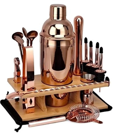 Coctelera para Cocteles Juego de Coctelera Kit De Fabricación De Barman De 14 Uds., 750ml, Con Soporte De Madera, Mezclador De Bebidas, Coctelería, Herramienta De Bar, Barra De Casa Coctelera de Cócte