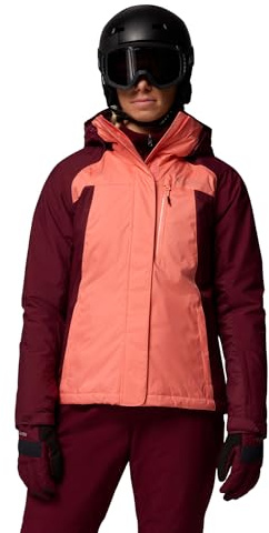 Columbia Womens Snowy Summit Insulated Jacket, Alpenglow/Rich Wine Cross Dye, Large