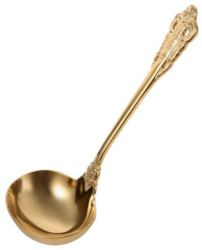 Cabilock Louche à Soupe Acier Inoxydable Dorée Louche De Service Résistante Et Ergonomique Pour Cuisine Cuillère à Soupe