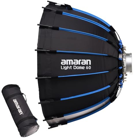 Amaran Light Dome 60 Bowens Mount Modifier,Size 60cm (2ft),Quick-Release Design with Grid,Two Difusion and Carrying Bag,Compatible with Amaran COB Lights and Other Bowens Mount fixtures