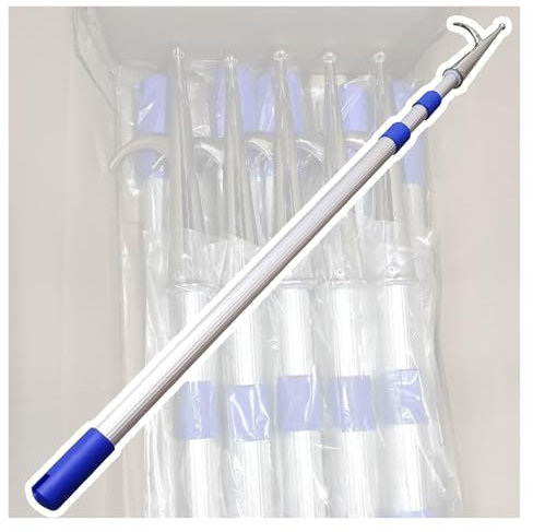 Bootshakenstange/ Bootshaken Set Mit 1 2 3 4 Schubstangenhaken, 6 5 4 3 2 M Ausziehbaren Bootsanlegestangenstangen Für Schiffe/Yachten/Pools, Tragbare Wasserrettungsstange(Set of 1,200cm (6' 7inch))