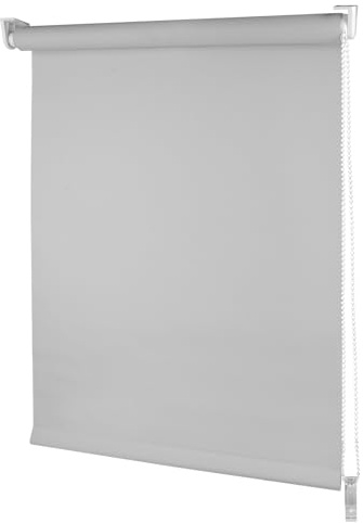 iYueMps Estor enrollable moderno térmico opaco para ventana, para el hogar y la oficina, protección UV aislada, fácil ajuste (gris claro, 85 x 210 cm, ancho de la tela: 81 cm)