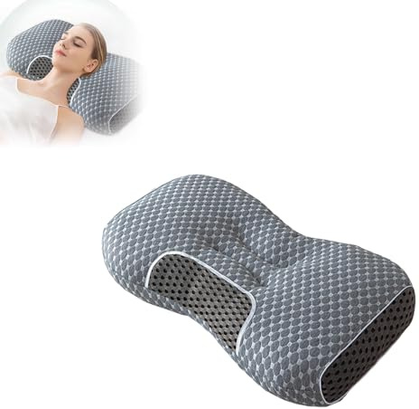Cuscino in piuma d'oca per migliorare il sonno, supporto cervicale confortevole, 2025 migliorato ergonomico per migliorare il sonno cervicale, cuscino cervicale di alta qualità per dormire (D)