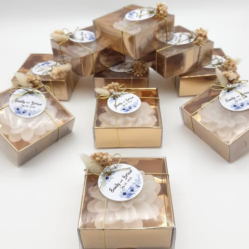 bomboniere matrimonio, originali loto 20 pezzi candele profumate bomboniere battesimo, anni ragazzo, comunione, cresima, anniversario di, compleanno bigliettini (bianco, set di 20)