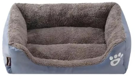 DANYPAC Cama para Perros Cómoda Rectangular – Suave, Antideslizante y Lavable – Ideal para Mascotas Pequeñas (Gris, Medium)