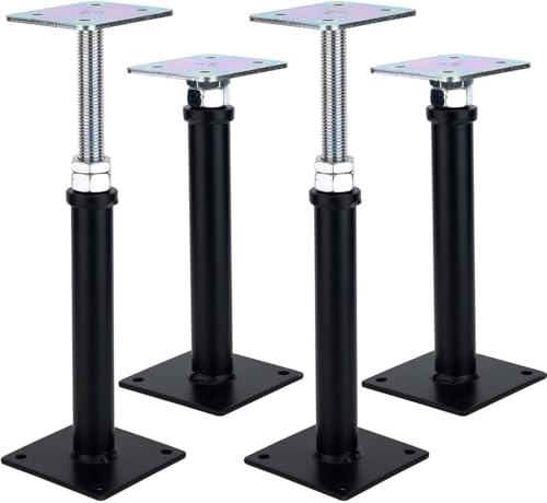4 Stück pfostenstütze höhenverstellbar, Einstellbar Bereich 220-320mm, Verzinkter Stahl Verstellbar Pfostenträger für Zäune, Unterstände, Pergolen, Carports, Bauarbeiten