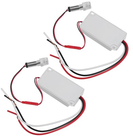Yechiry 2PCS Light Control Sensor Switch, Automatische Dämmerung Zum Morgengrauen Photoelektrischen Schalter, Outdoor IP65 Wasserdicht mit Temperaturkompensati & Sonde für LED (DC24V)