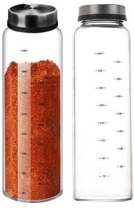Vauki Kryddburkar med lock, 2 stycken 500 ml salt- och pepparströare, kryddburkar med 3 typer av kryddhål, stor kryddströare, glas för kök, matsal eller grillning utomhus