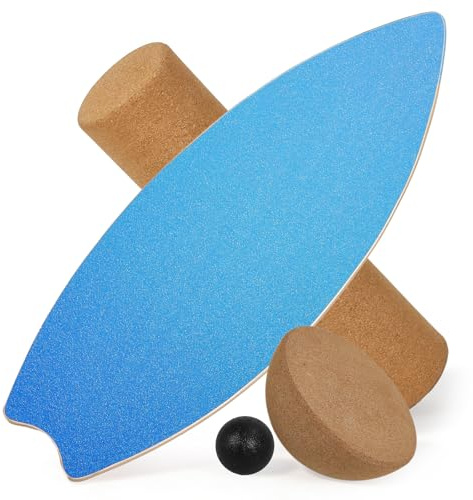 Balance Board per adulti, allenamento dell'equilibrio e allenamento core per l'allenamento a casa, tavola oscillante in legno con rullo, semisfera e palla d'equilibrio