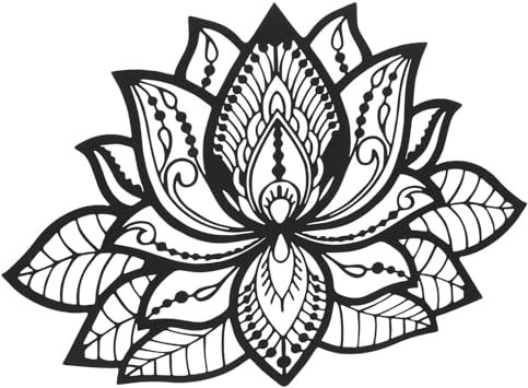 SUPVOX Mandala de Pared de Metal Negro 30x21 Cm, Adorno Colgante Calado Diseño de Flor de Loto, Decoración Artística para Dormitorio, Sala y Pasillo, Escultura Metálica Decorativa