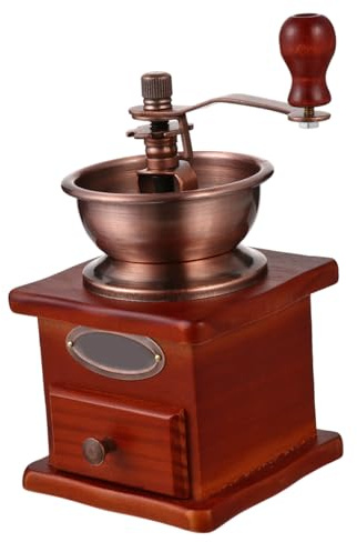 TIDTALEO Molinillo de Café Manual Portátil de Cerámica Cuerpo de Madera y Hierro Molinillo Manual para Granos de Café Adecuado para Uso en Casa y Viajes Máquina Moler