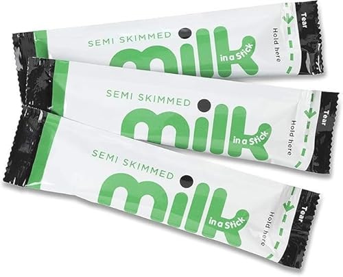Lakeland UHT Semi-Skimmed Milk Sticks 10ml (Pack of 120) – Long-Life Portion Milk Sachets for Tea & Coffee | No Refrigeration Needed | Ideal for Office, Travel & Catering