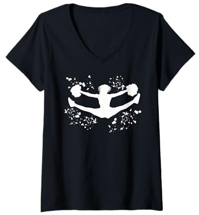 Damen Cheerleaderin Mädchen jubeln Mama Liebe Cheerleading T-Shirt mit V-Ausschnitt