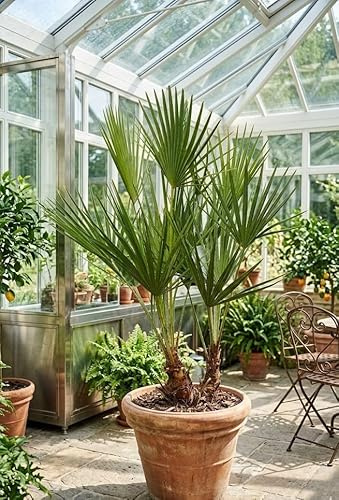 Exotische Zwergpalme Chamaerops humilis | 90cm hoch | mehrstämmig - winterhart