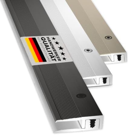 D-TACK Abschlussprofil zum Schrauben inkl. Schrauben & Dübeln | Aluminium-Bodenleiste | Breite 21 mm | Länge 2,7 m | Belagsstärke von 5 bis 9 mm | Endschiene für Vinyl-/ Design-/ Textilböden | Schwarz