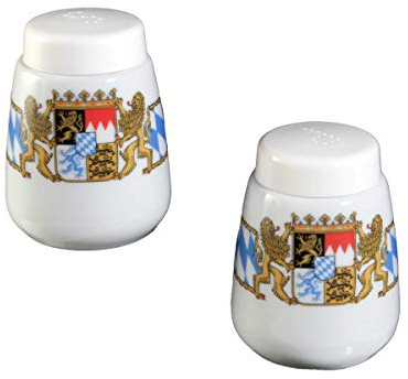Seltmann 001.461486 Timeless Porzellan Salz- und Pfefferstreuer, Rund, Compact Bayern 27110 Dekor, Blau