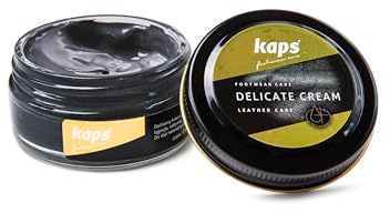 Kaps Schuhcreme für Glattes und Genarbtes Leder - Schuhpflege - Delicate Cream (115 - Dunkelgrau - Dark Grey)