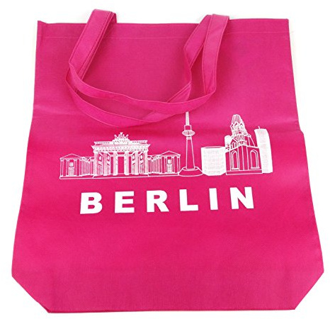 Starlet24 Berlin Jutebeutel Hipster Tasche Shopper Stofftasche Einkaufstasche Freizeittasche Beutel Souvenir Andenken Einkaufsbeutel #100927 Pink