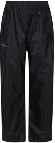 Regatta Kids Pro Stormbreak Waterproof Overtrousers with Safety Reflective Detail Overtrousers, Unisex niños, Black, 3-4