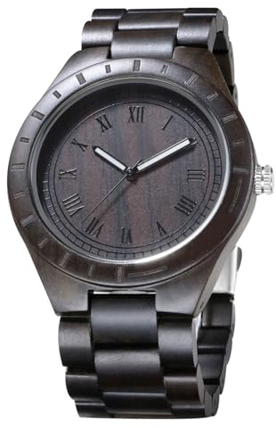 rorios Mode Herren Holzuhr Holz-Armbanduhren Herren Analog Quarz Uhr Leicht Holzuhren Männer Männer Holzuhren
