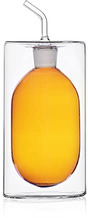 Ichendorf Milano Doppelwandige Ölkanne Bernstein | Kollektion Doppelwandiger Zylinder | 25 cl | Borosilikatglas | handgefertigt