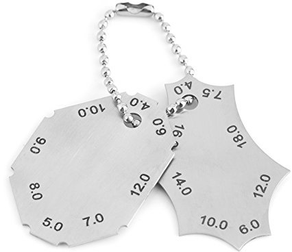 Oumefar Two-Piece Fillet Weld Gauges Set Stainless Steel Welding Leg Gauge Throat Depth Gauge Welding Tee Joint Gauge Ruler